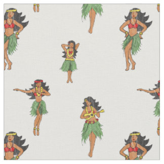 Tela Vintage Hula Dancing Chicas Hawaiian Pattern