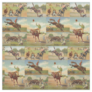Tela Vintage Oeste Rodeo Eventos Cowboys Horses Bulls