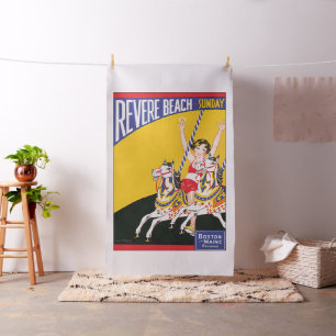 Tela Vintage Revere Beach Carrusel Poster nostálgico
