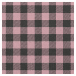 Tela Vintage rosa y cuadros gingham negros