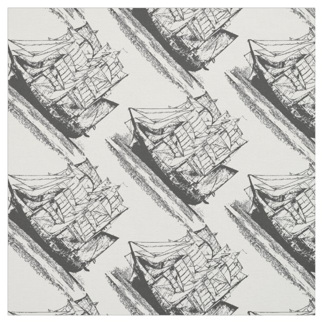 Tela Vintage Sailing Sailboat Windjammer (Retal)