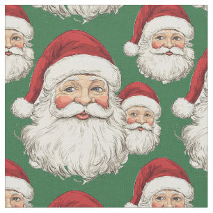 Tela Vintage Santa Face Green
