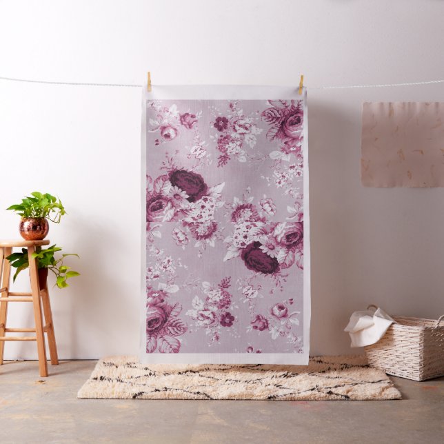 Tela Vintage Toile Floral Peony Pink (In Situ)