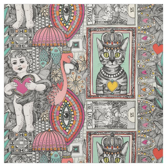 Tela vintage valentine kitsch (Retal)