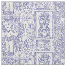 Tela vintage valentine kitsch periwinkal azul