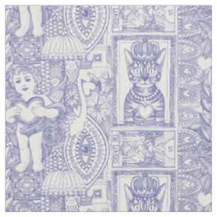 Tela vintage valentine kitsch periwinkal azul