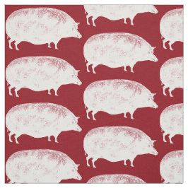 Tela Vintage White Pigs Funny Old Fashion Lover