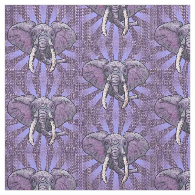 Tela Violet Elephant Face (Retal)