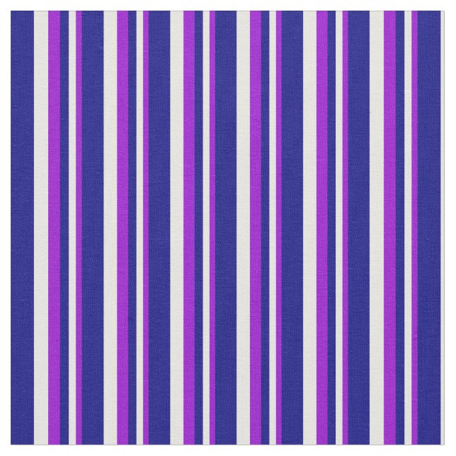 Tela Violeta oscura, crema de menta y líneas azules (De cerca)