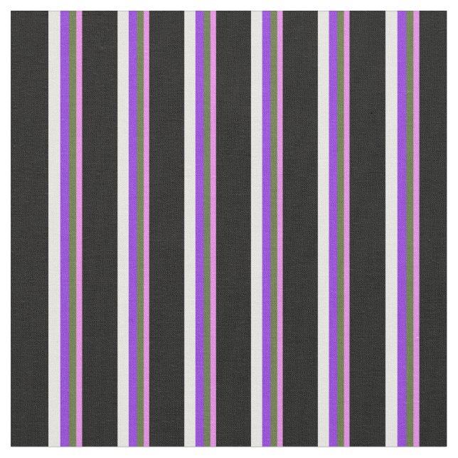 Tela Violeta, verde oliva oscuro, morado, blanco y negr (De cerca)