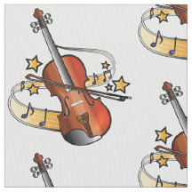 Violín y arco con las notas y las estrellas