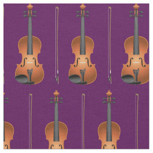 Tela Violins Music Musician Room Decoración Púrpura