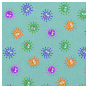 Tela Virus Cute Personalizado Corona Virus Covid19 Turq