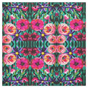 Tela Vivid Flowers Fabric