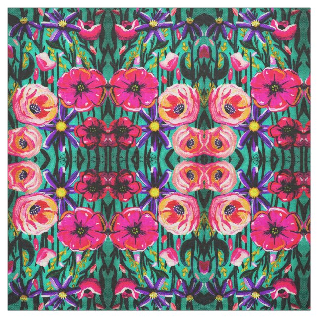 Tela Vivid Flowers Fabric (Retal)