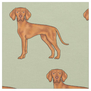 Tela Vizsla húngara perro puntero lindo dibujando verde