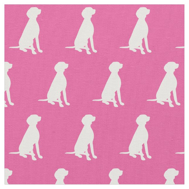 Tela Vizsla Perro Silhouette Mascota Rosa (De cerca)