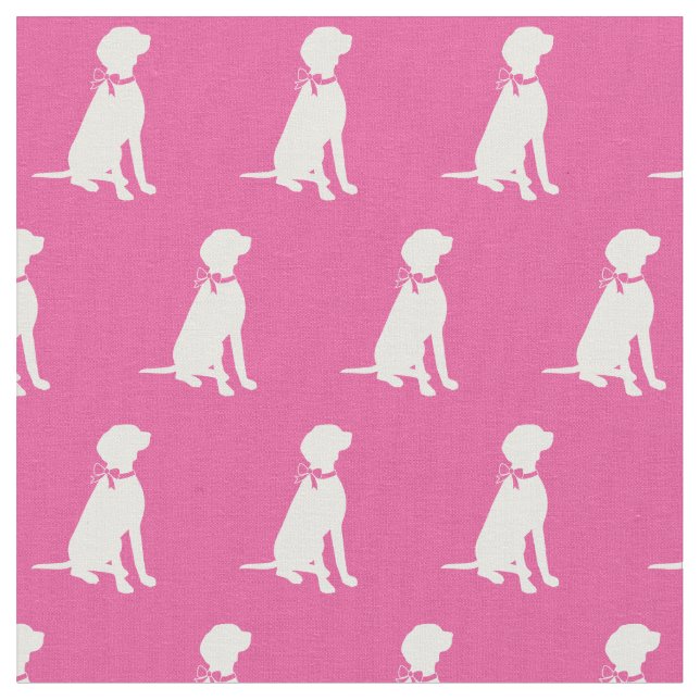 Tela Vizsla Perro Silhouette Mascota Rosa (De cerca)
