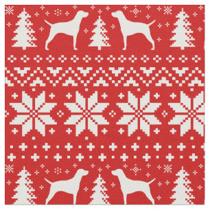 Tela Vizsla siluetea rojo del modelo del navidad