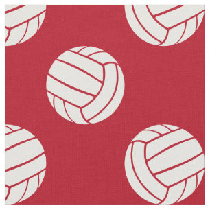 Tela volleyballes de lunares más grandes en rojo o CUAL