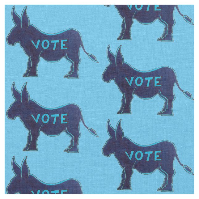 Tela VOTE Blue Donkey Noviembre 2020 Día de Elecciones  (De cerca)