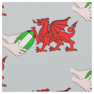 Tela Wales Rugby Team Dragon con bola de rugby