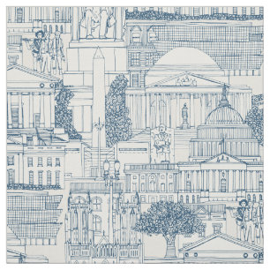 Tela Washington DC toile cobalto fuerte blanco