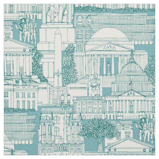 Tela Washington DC toile viridian turquesa (Retal)