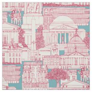Tela Washington DC toile viva magenta turquesa
