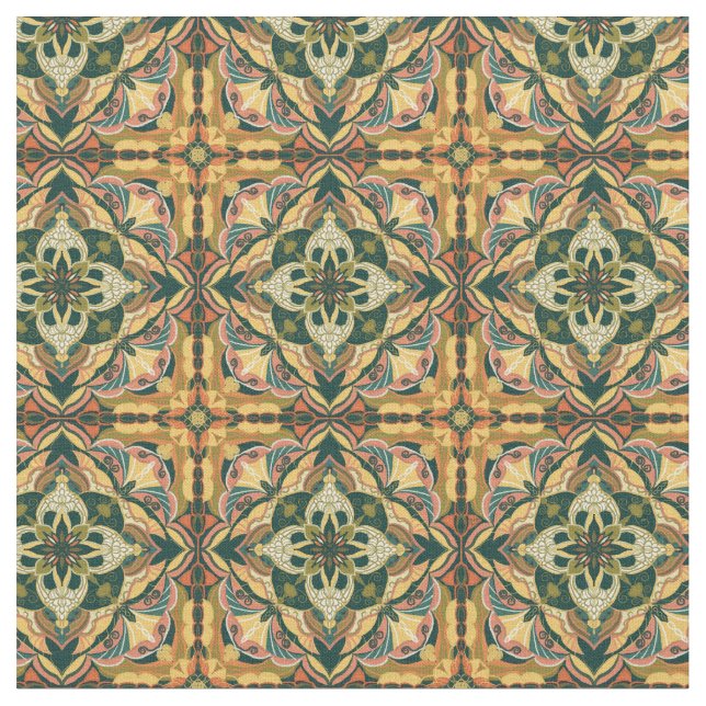 Tela Watercolor Azulejo Tile Español (De cerca)