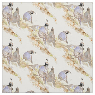 Tela Watercolor California Quail Bird Nature