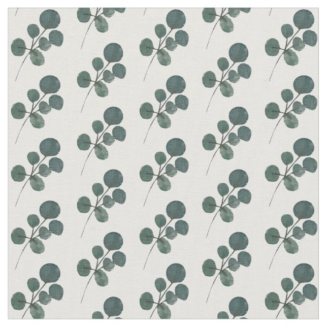 Tela Watercolor Eucalyptus Green Pattern (De cerca)