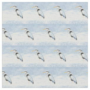 Tela Watercolor Gran Azul Heron Bird