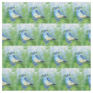 Tela Watercolor Mountain Bluebird Bird Naturaleza