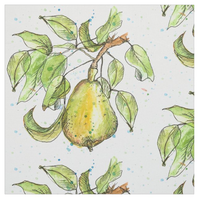 Tela Watercolor Pears Fruth (Retal)