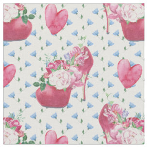 Tela Watercolor Pink Peonies, zapato acuarela