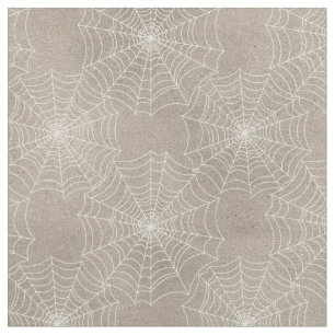 Tela Webs de araña blanca sobre Tan