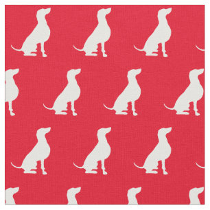 Tela Weimaraner Dog Silhouette Mascota Red