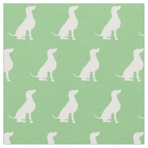 Tela Weimaraner Dog Silhouette Mascota Sage Green