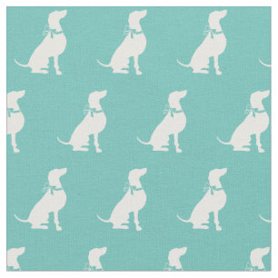 Tela Weimaraner Dog Silhouette Mascota Verde azulado