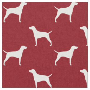 Tela Weimaraner Raza de Perro Silhouettes Rojo y Blanco