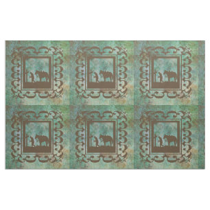 Tela Western Cowboy Prayer Design Fabric 9" cuadrado