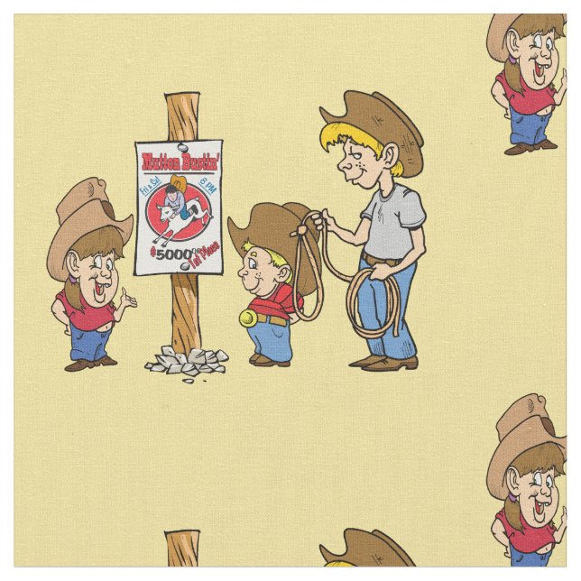 Tela Western Mutton Bustin Kids RodeoFabric (De cerca)