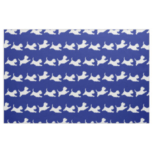 Tela Westies corriendo sobre azul
