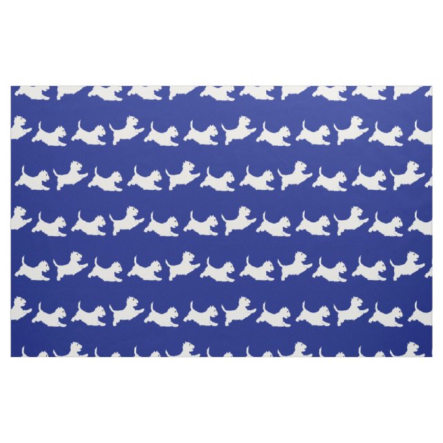 Tela Westies corriendo sobre azul (Yarda)