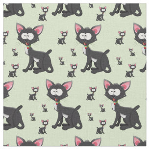 Tela Whimsical Black Cats