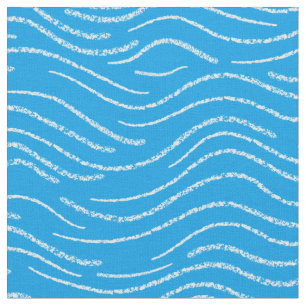 Tela Whimsical Blue and White Waved Stribbles