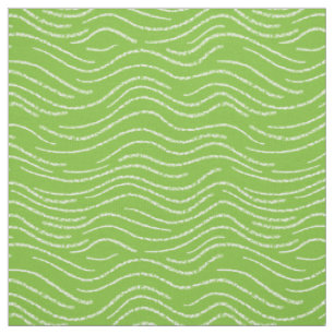 Tela Whimsical Green and White Waved Stribbles