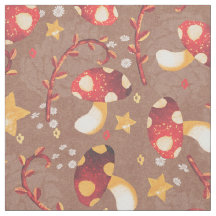 Whimsical Red Mushrooms y estrellas amarillas en B