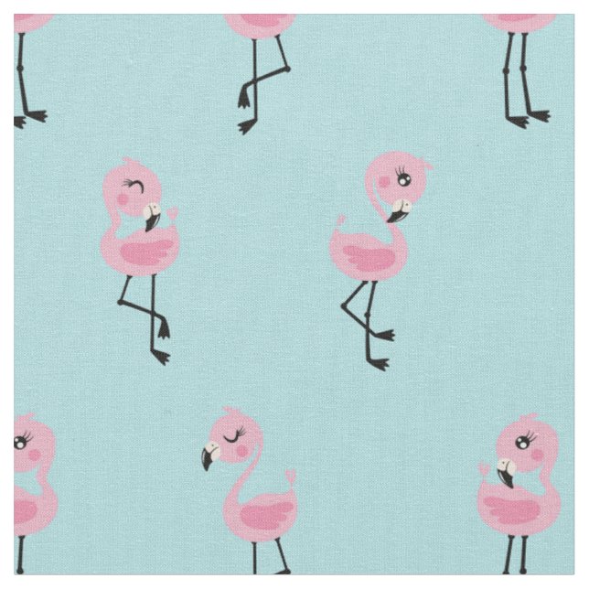 Tela Whimsical tropical flamingos (De cerca)